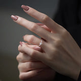 925 Silver V-shaped Pearl Zircon Ring for Women Girl Party