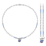 Sterling Silver Zircon Pendant Necklace Y2K Style Birthday Gift