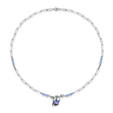 Sterling Silver Zircon Pendant Necklace Y2K Style Birthday Gift