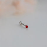 925 Silver Petite Red Green Zircon Stud Earrings