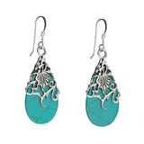 925 Silver Vintage Agate Diamond Earrings for Women