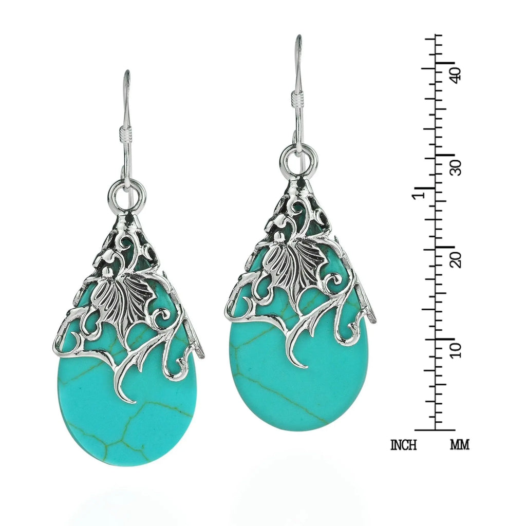 925 Silver Vintage Agate Diamond Earrings for Women