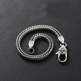 925 Silver Vintage Bracelet Square Chain Quatrefoil Lobster Clasp