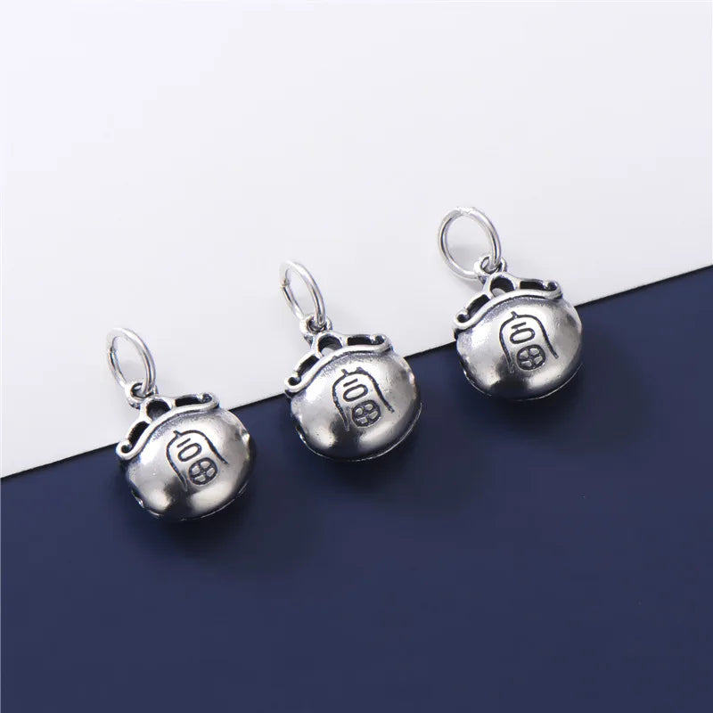 925 Sterling Silver Vintage Bracelet with Bell Charms for DIY Jewelry Making