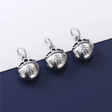 925 Sterling Silver Vintage Bracelet with Bell Charms for DIY Jewelry Making