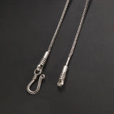 925 Sterling Silver Vintage Braided Sweater Chain Twist-off Detachable