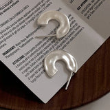925 Sterling Silver Vintage C Shape Earrings For Women