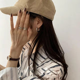 925 Silver Vintage Circle Earrings Women Party Gift