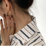 925 Silver Vintage Circle Earrings Women Party Gift