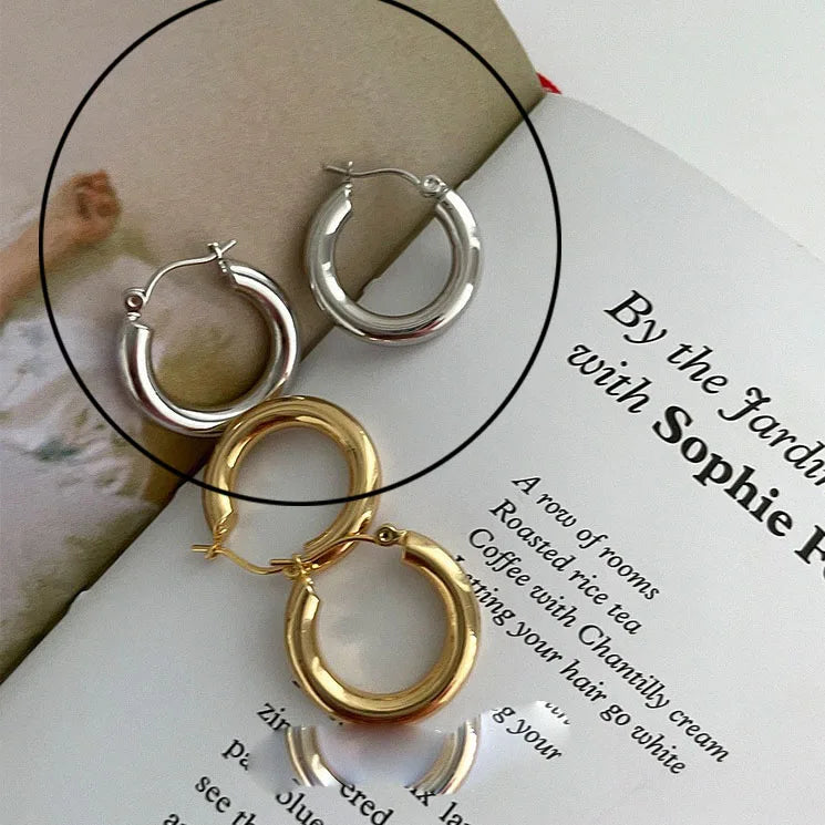 925 Silver Vintage Circle Earrings Women Party Gift