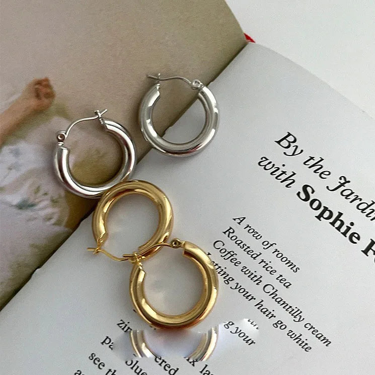 925 Silver Vintage Circle Earrings Women Party Gift