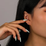 925 Silver Vintage Zircon Stud Earrings Women Jewelry