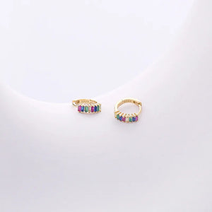 925 Silver Vintage Zircon Stud Earrings Women Jewelry