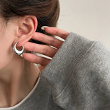 925 Silver Vintage Round Earrings For Women Party Accessories