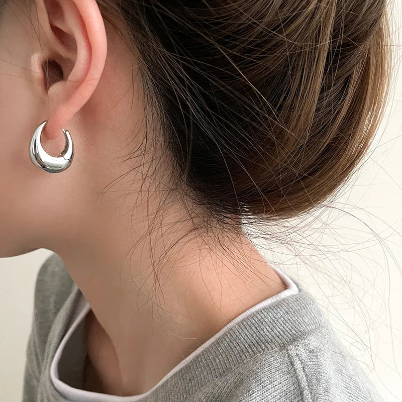 925 Silver Vintage Round Earrings For Women Party Accessories