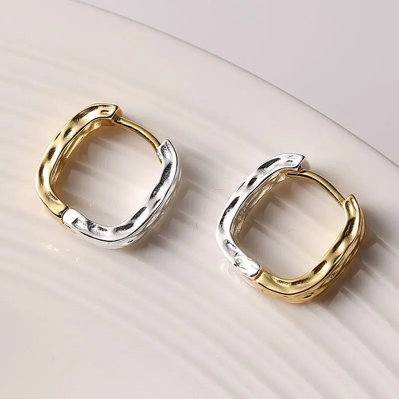 925 Sterling Silver Vintage Square Earrings For Women Jewelry Allergy-Free