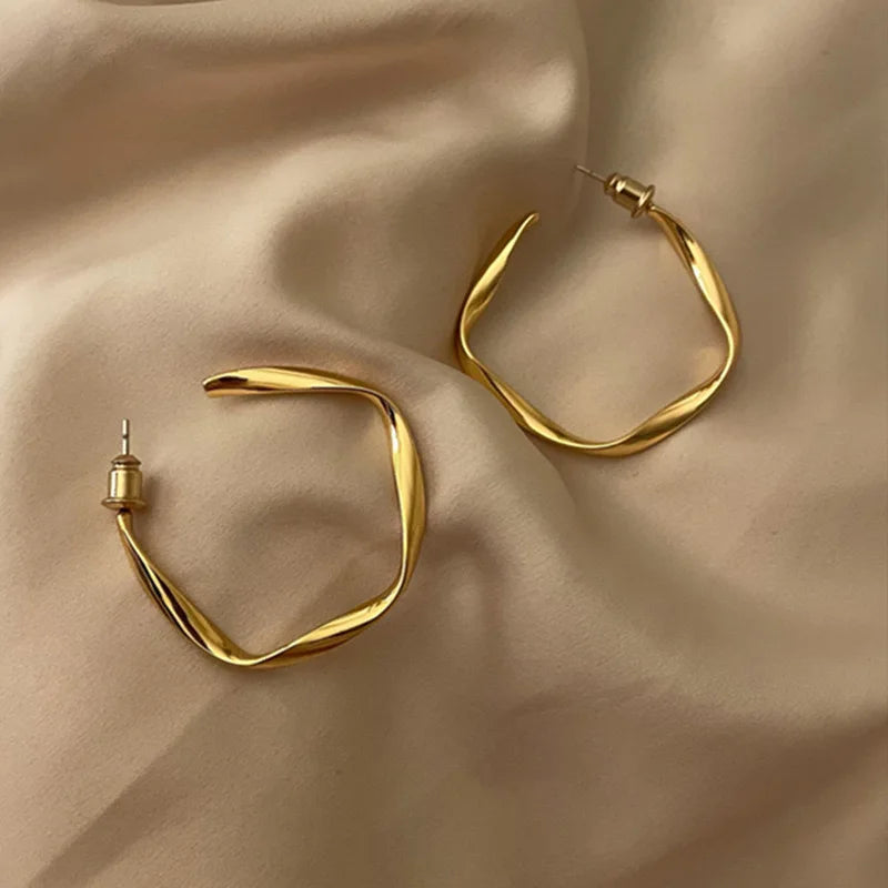 925 Silver Vintage Twist Earrings Women Jewelry Party Gift
