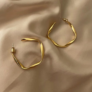 925 Silver Vintage Twist Earrings Women Jewelry Party Gift