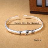 Sterling Silver Handshake Cuff Bracelet for Women Vintage Wedding Jewelry