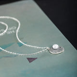 925 Silver Vintage Pearl Necklace Antique Pendant Jewelry