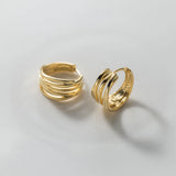 925 Silver Vintage Interware Lines Earrings For Women