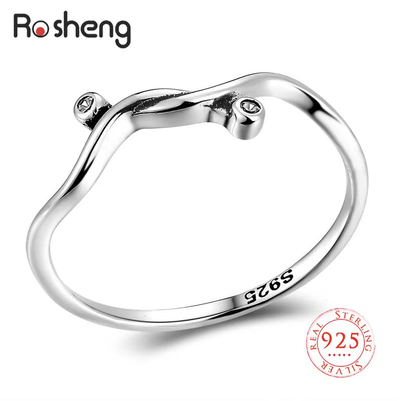 925 Sterling Silver Vintage Irregular Zircon Ring for Women