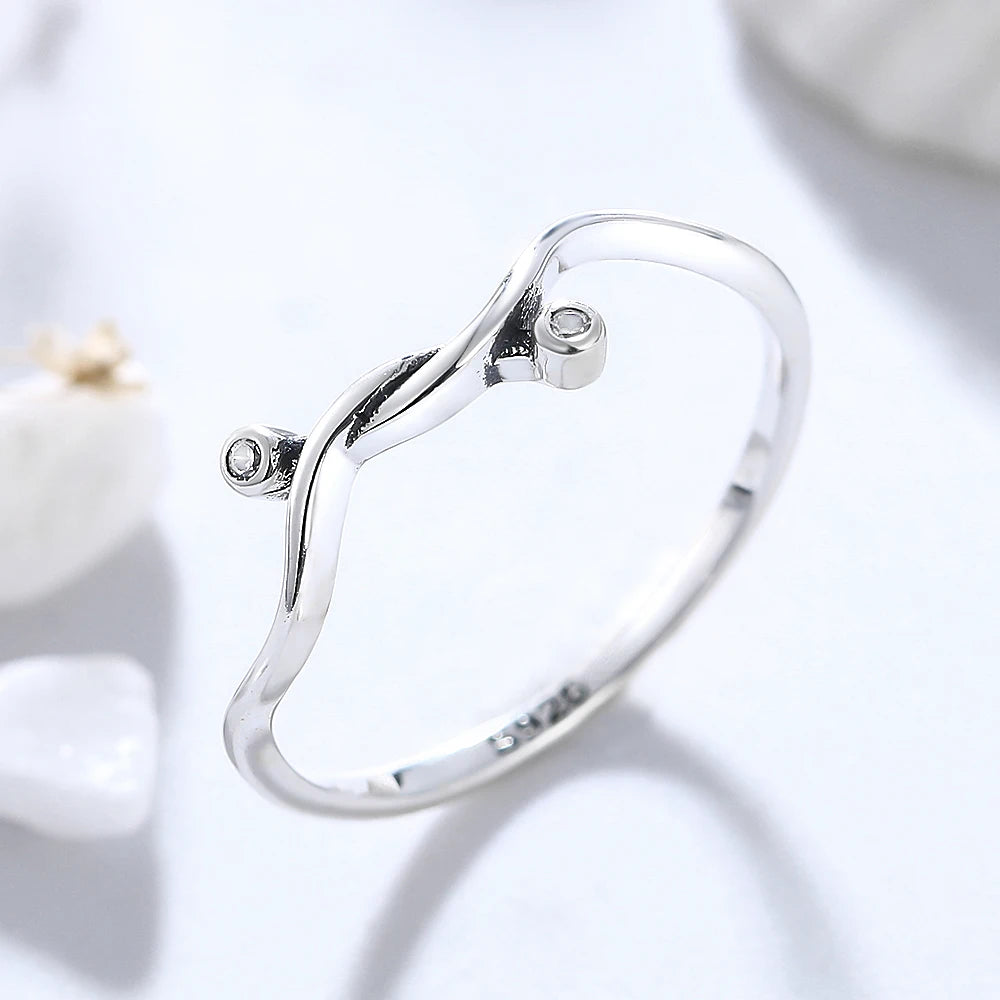 925 Sterling Silver Vintage Irregular Zircon Ring for Women