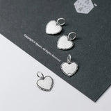 925 Silver Vintage Dangle Heart Charms Pendant DIY Jewelry Findings
