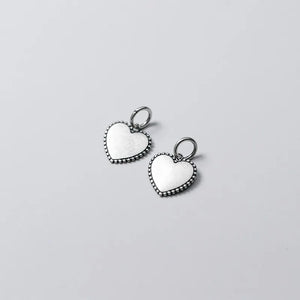 925 Silver Vintage Dangle Heart Charms Pendant DIY Jewelry Findings
