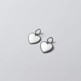 925 Silver Vintage Dangle Heart Charms Pendant DIY Jewelry Findings