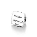 925 Silver Vintage Mayan Pyramid Building Charms