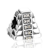 925 Silver Vintage Mayan Pyramid Building Charms