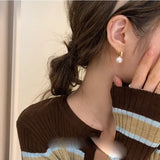 925 Silver Vintage Pearl Earrings For Women Allergy-Free Party Accessories