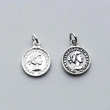925 Silver Vintage Queen Coin Charms DIY Jewelry Making