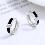 925 Silver Vintage Rainbow Zircon Clip Stud Earrings for Women