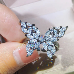 925 Sterling Silver Butterfly Ring Adjustment Antique Ring