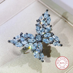925 Sterling Silver Butterfly Ring Adjustment Antique Ring