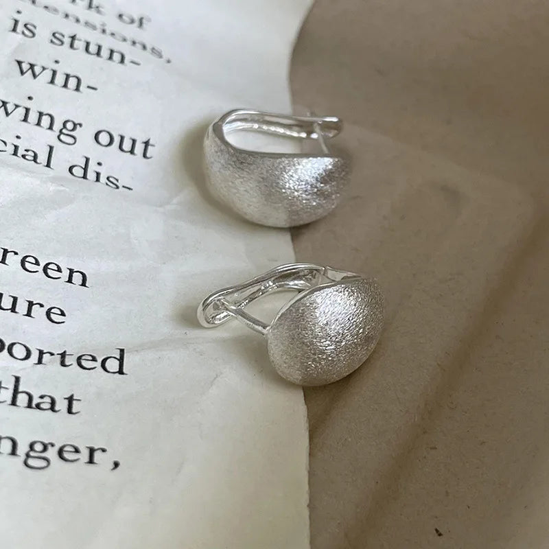 925 Sterling Silver Vintage Shinning Ball Earrings For Women