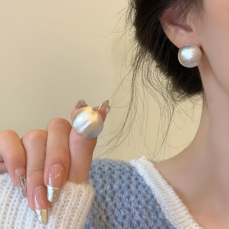 925 Silver Vintage Ball Earrings Women Jewelry Allergy-Free Party Gift