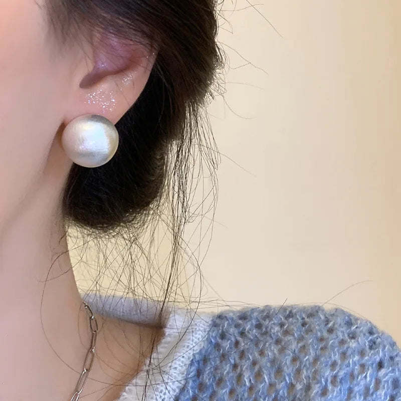 925 Silver Vintage Ball Earrings Women Jewelry Allergy-Free Party Gift