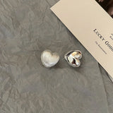925 Sterling Silver Vintage Shinning Heart Shape Earrings For Women