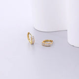 925 Silver Rainbow Zircon Hoop Earrings Wedding Jewelry