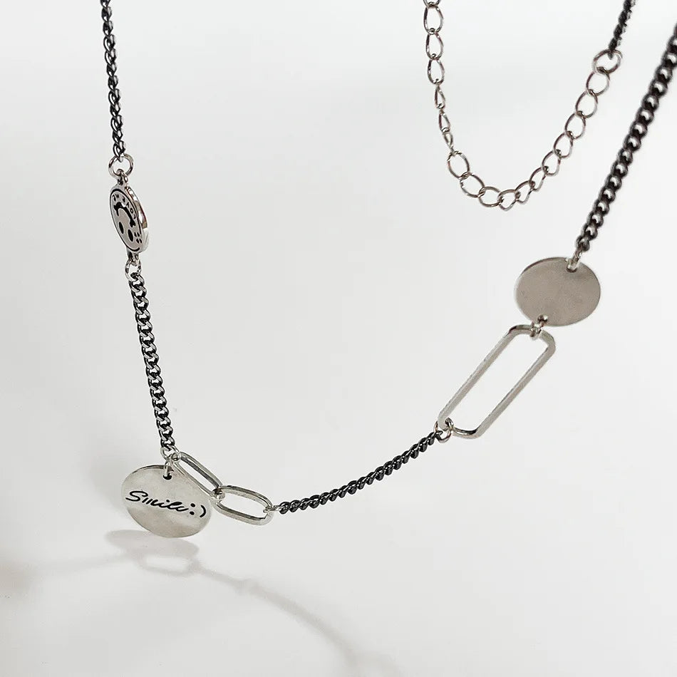 925 Silver Smiley Pendant Necklace Happy Expression Delicate Jewelry Gift
