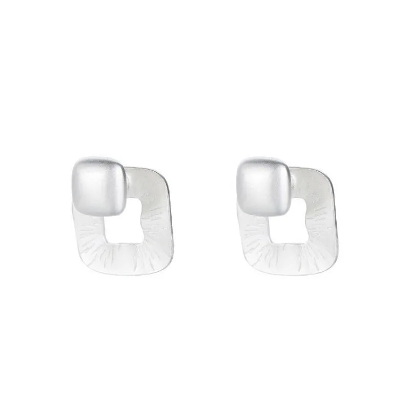 925 Silver Vintage Square Earrings Women Allergy-Free Party Jewelry Gift