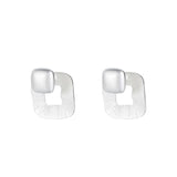 925 Silver Vintage Square Earrings Women Allergy-Free Party Jewelry Gift