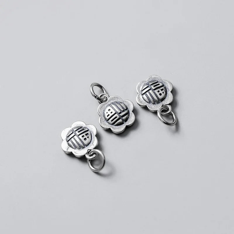925 Silver Sunflower Blessing Charm for DIY Jewelry