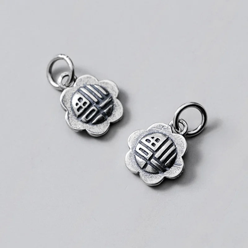 925 Silver Sunflower Blessing Charm for DIY Jewelry