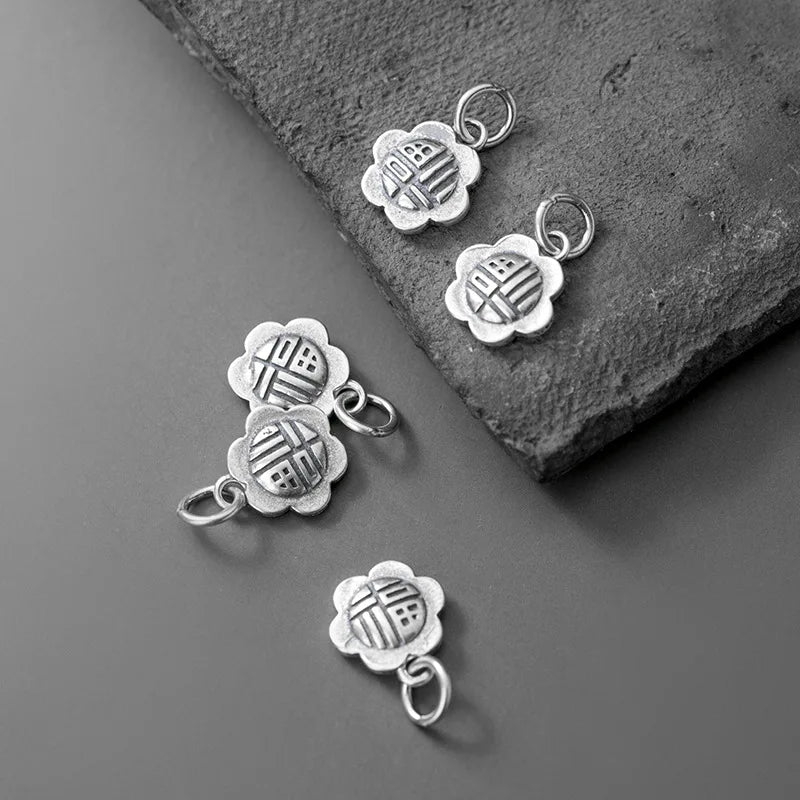 925 Silver Sunflower Blessing Charm for DIY Jewelry