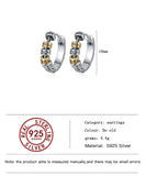 925 Sterling Silver Vintage Textured Round Ring Ear Buckle Hoop Earrings