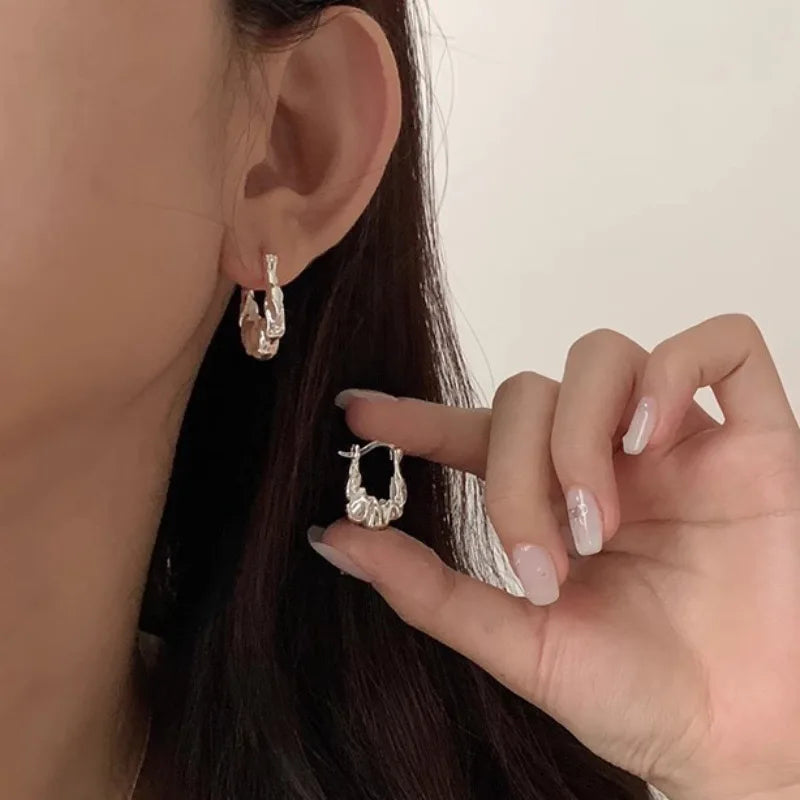 Sterling Silver Vintage Wave Earrings - Allergy-Free Party Accessories
